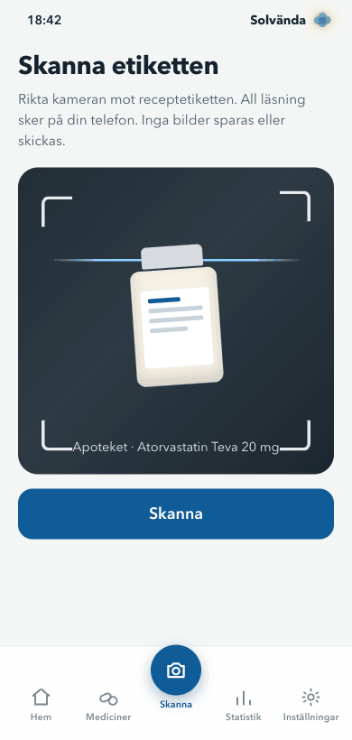 Skanna receptetiketten